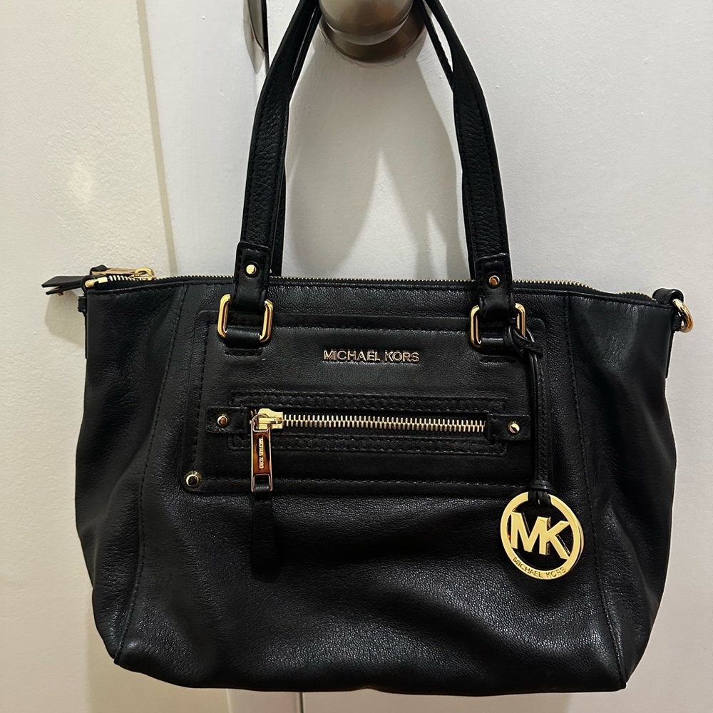 Michael Kors Black Soft Leather Tote Bag